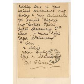 Effie Edgar Sketheway - Mount Pleasant - Request for Certificates for self and sister