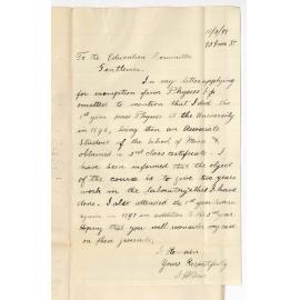 Isaac Herbert Boas - Re application for Exemption from Physics