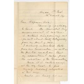 E Harold Davies - Concerning the Position of Extra Teacher when does application commence