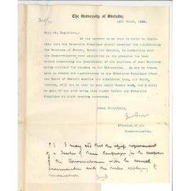 Professor Joshua Ives - Request for Education Committee to consider applications for Teachers of French German and Italian