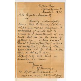 Francis Alexander Jennings - Adelaide - Application for Evening Scholarship