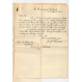 Joseph Coleman - University - Making suggestions for the better order of the Library