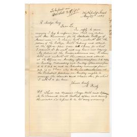 Miss M Bietz - Offering to Clean Conservatorium at £10 per term