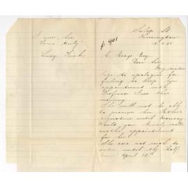 Miss Lucy Frick - Kensington - Wishes to make another Appointment with Professor Joshua Ives