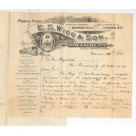 E S Wigg and Son - Adelaide - Concerning Books Periodicals