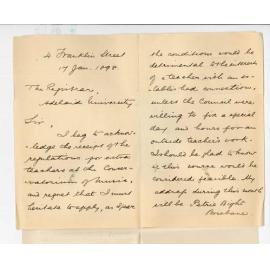 Edward Howard - Franklin Street - Concerning Extra Teachers for the Conservatorium and asking if hours could be fixed for the Outside Teachers Work