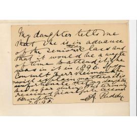 A Puddy - Stating that Miss Puddy is in advance of the Senior Theory Class and that it would be a waste of time to attend
