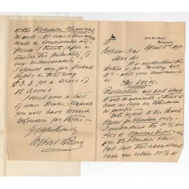 Uybert Reeve - Adelaide - To Professor Joshua Ives - Elocution Classes and Fees