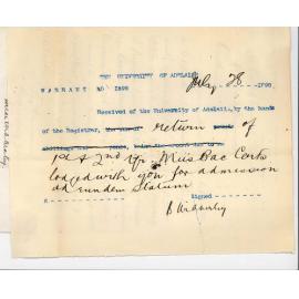 Reverend Brian Wibberley - Carlton - Application to be admitted ad eundem statum Music Baccalaureate Course