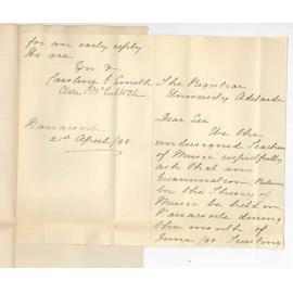 Caroline E Smith and Clare McCulloch - Narracoorte - Asking for Examination in Theory of Music