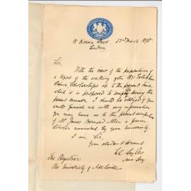 L C Sayles - Commissioner Exhibition 1851 - London - Asking for Report about James Bernard Allen