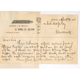 Cole and Company - Adelaide - Pfliigers Archiv missing numbers