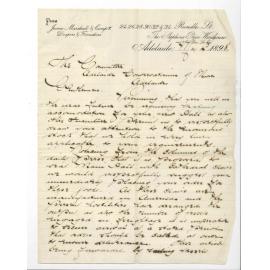 James Marshall and Company - Adelaide - Concerning furniture for Conservatorium