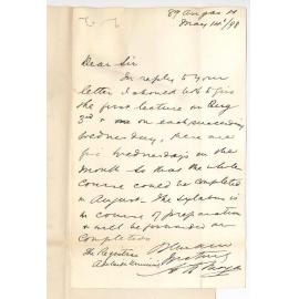 A H Mayo - Angas Street - Concerning Extension Lectures