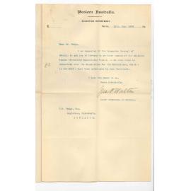 J P Walton - Chief Inspector of Schools - Perth Western Australia - Request for Junior Examination Papers
