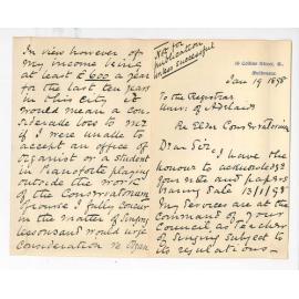 Harry John King - Melbourne - Application Teacher of Singing and perhaps Extra Teacher Piano in the Conservatorium