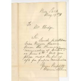 Marion Pearson - Rose Park - Withdrawing Grace Marion Pearson from Primary and asking that fee 10-6d be placed to credit