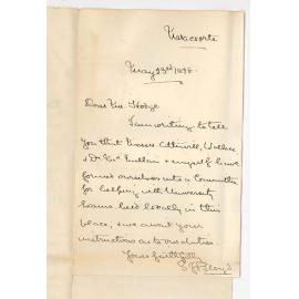 Reverend S J Bloyd - Naracoorte - Advising formation of Committee at Naracoorte