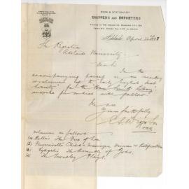 E S Wigg and Son - Parcel books for the Barr Smith Library Invoice to follow