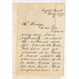 E M Symons - Crystal Brook - Information Primary Examination and request that Charlotte Bell be Examined at Port Pirie