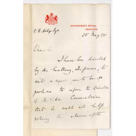 Private Secretary - Government House - Calling attention to Omission of National Anthem at Students Concert