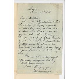 Dr J H G Drummond - Moonta - Offering Illustrations and Text Book of Lizar to the University Library