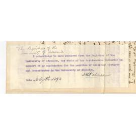 Thomas H Palmer - Sydney - Application Position Assistant Lecturer and Demonstrator in Chemistry