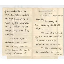 Conservatorium of Music - Melbourne University - Question of advertising in South Australian Papers