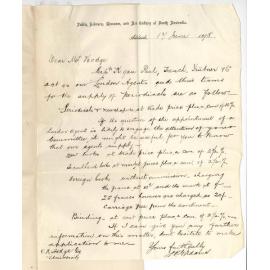 Joseph Robert George Adams - Public Library - Giving names of London Agents and Terms