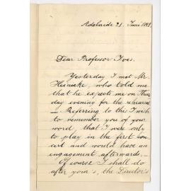 Herr Hermann Kugelberg - Complaint from Herr K Concerning his position in the Orchestra