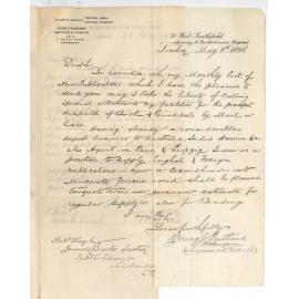Joseph Robert George Adams - Public Library - Re Appointment of London Agent for University Books etc