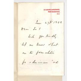 Reverend Thomas Worthington - Port Wakefield - Admission ad eundem gradum