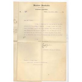 Cyril Jackson - Inspector General of Schools - Perth - Examinations in connection with the WA Education Department