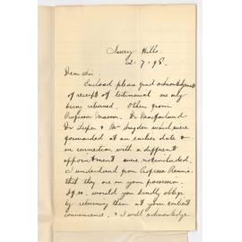 Bertram Steele - Surrey Hills - Asking for return of testimonials