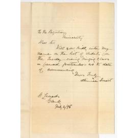 Miss Annie Smart - St Leonards - Particulars as to Singing Class