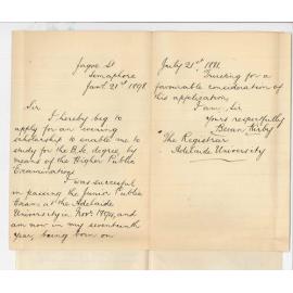 Bevan Kirby - Semaphore - Application for Evening Scholarship