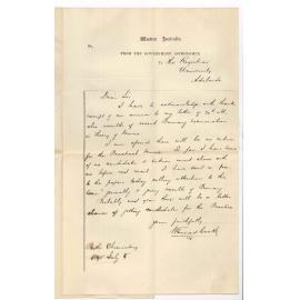 William Ernest Cooke - Perth - Concerning Practical Exam in Perth