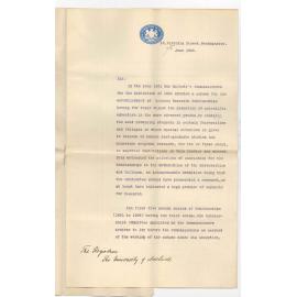 Arthur Ellis - Secretary - Royal Commissioners Exhibition of 1851 - Asking for report concerning Science research Scholarships