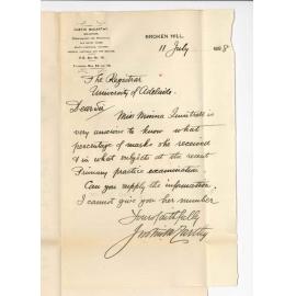 Justin McCarthy - Broken Hill - Percentage of marks received by Miss Minna Quintrell in Primary Practice