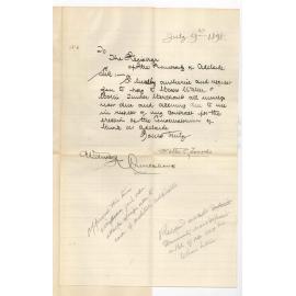 Walter C Torode - Authority to pay all moneys to Messrs Walter and Morris on account of Conservatorium contracts