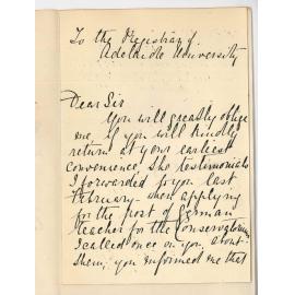 Miss M Thomson-Trummer - St Peters - Request for testimonials to be returned