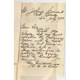 Sister M de Sales - St Johns Convent - Port Pirie - Information on Preliminary Examination