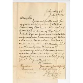 A H Melbourne - Johnsburgh - Information on Preliminary Examination