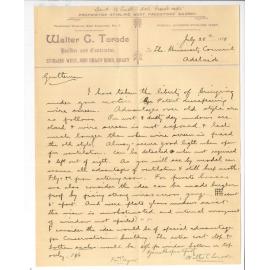 Walter C Torode - Patent Wire Gauze Blind and proposed road