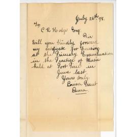 Miss Louisa Grant - Laura - Request for Primary Practice Certificate
