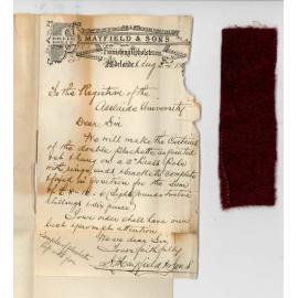 S Mayfield and Son - Adelaide - Price for plushette curtain and rod