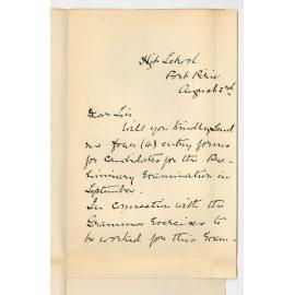 Miss Bessie Scott - Port Pirie - Re Grammar text book for the Preliminary Examination