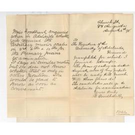 Miss E Goodhart - Port Augusta - Information on Primary Examination