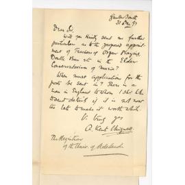 Reverend Arthur Kent Chignell - Gawler South - Particulars Teacher Organ and Double Bass