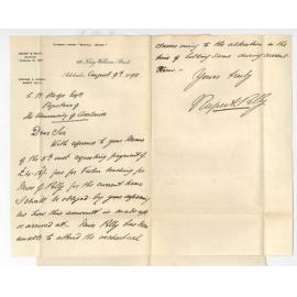 Rupert Pelly - Adelaide - Daughter Miss G Pelly fees Conservatorium